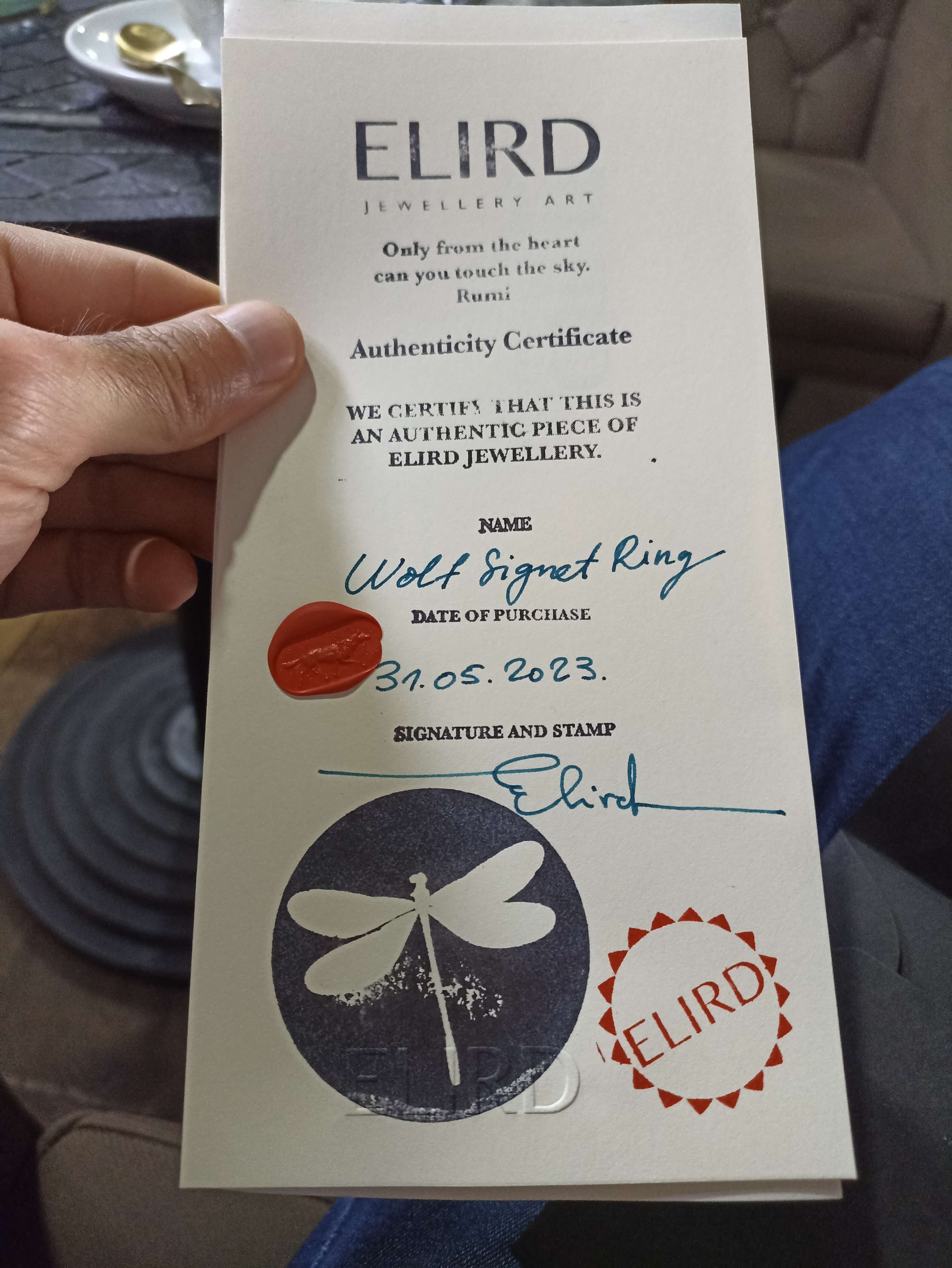 ELIRD certifikat o autentičnosti nakita