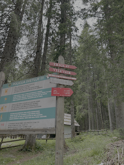 Rudno polje - početak uspona na Triglav
